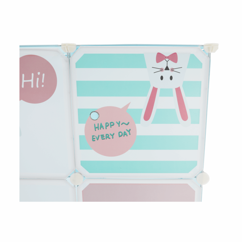 Modularer Kinderschrank, blau/Kindermuster, EDRIN