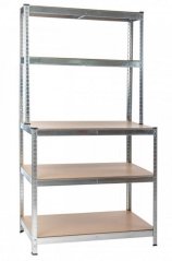 Metalna polica G 100x30/60x180 cm 150kg s drvenim produžetkom police (akce)