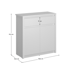 Komoda 2D1S, bijela, ERODIN