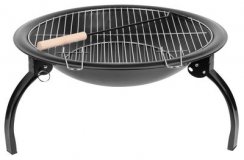 Strend Pro Homefire kamin, BBQ, roštilj sa rešetkom, na drveni ugljen, metalni, okrugli, 545x400 mm