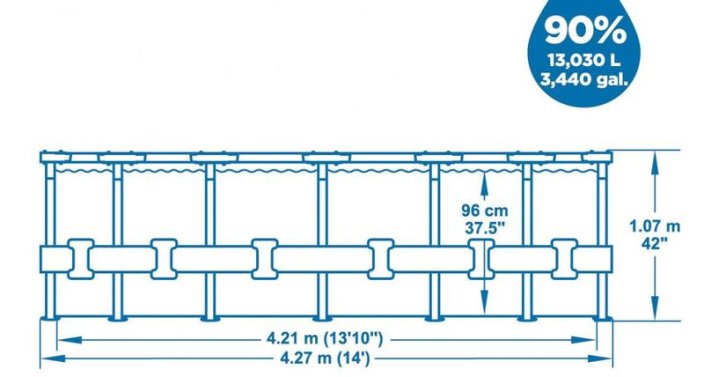Basen Bestway® Steel Pro MAX, 56950, filtr, pompa, drabina, przykrycie, 4,27x1,07 m