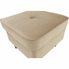 Moderner Hocker, Beigegold/Walnuss, RUFINO 3 NEU