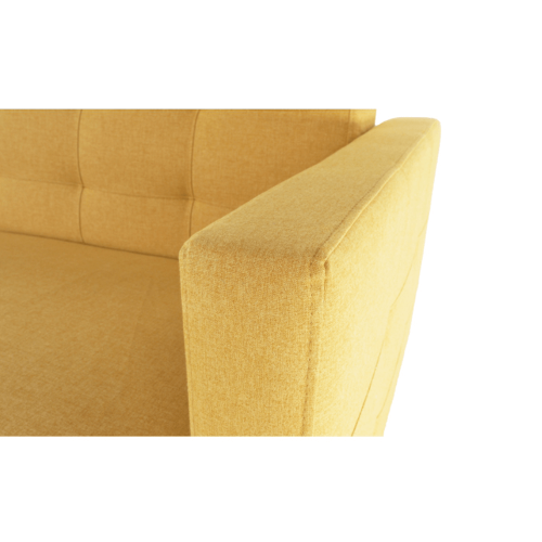 W pełni tapicerowany fotel 3-osobowy, musztardowy, AMEDIA