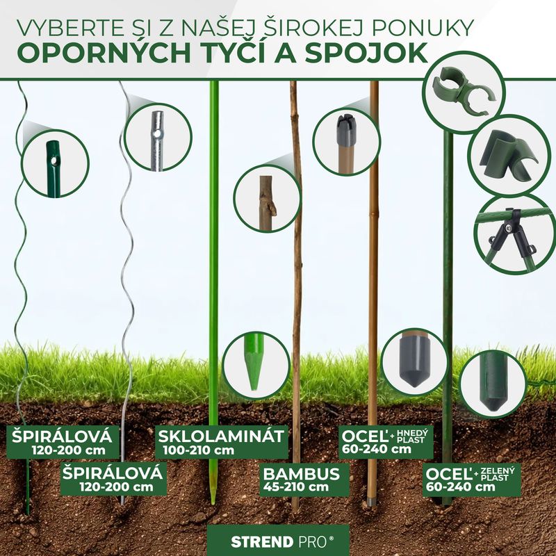 Tyč Garden KBT 600/6-8 mm, bal. 10 ks, bambus, oporná k rastlinám