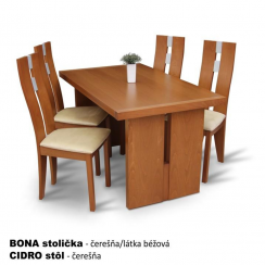 Lesen stol, tkanina češnja/bež, BONA NOVO