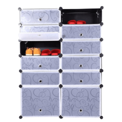 Modularer Schuh-Organizer, Schwarz/Milchweiß, BEKIM TYP 2
