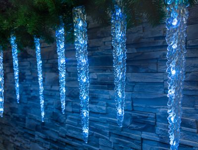 MagicHome Christmas Icicle Chain, 65 LED ledeno modra, 8 funkcij, 230 V, 50 Hz, IP44, zunanjost, osvetlitev, L-2,70 m