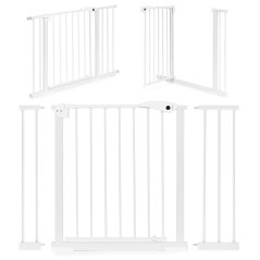 Bezpečnostná zábrana, 74-105 cm, pre schody a dvere, oceľ, prídavné panely, biela, ECOTOYS