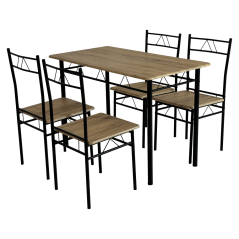 Blagovaonski set 1+4, svijetli hrast/crni, PAON