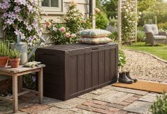 Keter® SHERWOOD cutie de 270 litri, maro, 1170x450x575 mm, depozitare