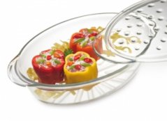 Ovalna steklena posoda 3,5l s pokrovom