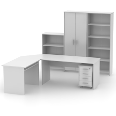 Regal mit Schrank, weiß, JOHAN 2 NEW 10
