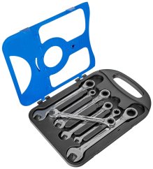 Ratschenschlüsselsatz, 7-teilig (8,10,11,13,14,17,19 mm), GEKO