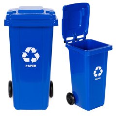Container de gunoi 120L albastru cu roți