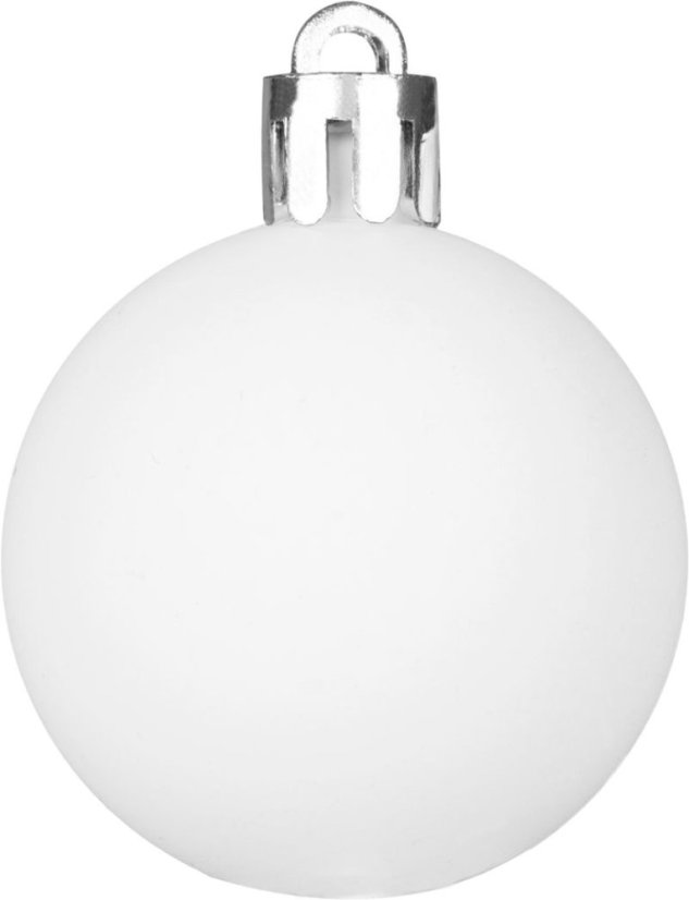 MagicHome Weihnachtskugeln, Set, 50 Stück, 4-5 cm, weiß, Stern, Girlande, Kegel, für den Weihnachtsbaum