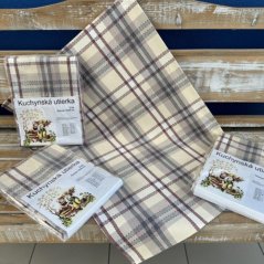 Prosop de bucătărie 100% bumbac KÁRO 3pcs, 50x70cm, 270 g/m2, bej