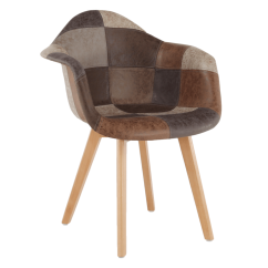 Designer-Sessel, Patchwork/Buche, TRYST