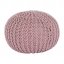 Pletený taburet, pudrová růžová bavlna, GOBI TYP 2