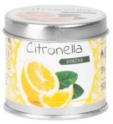 Svíčka Citronella 50 g, plechovka, bal. 12 ks, SellBox 12ks, 55x55 mm