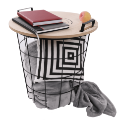 Beistelltisch, Naturmuster/Schwarz, NANDO