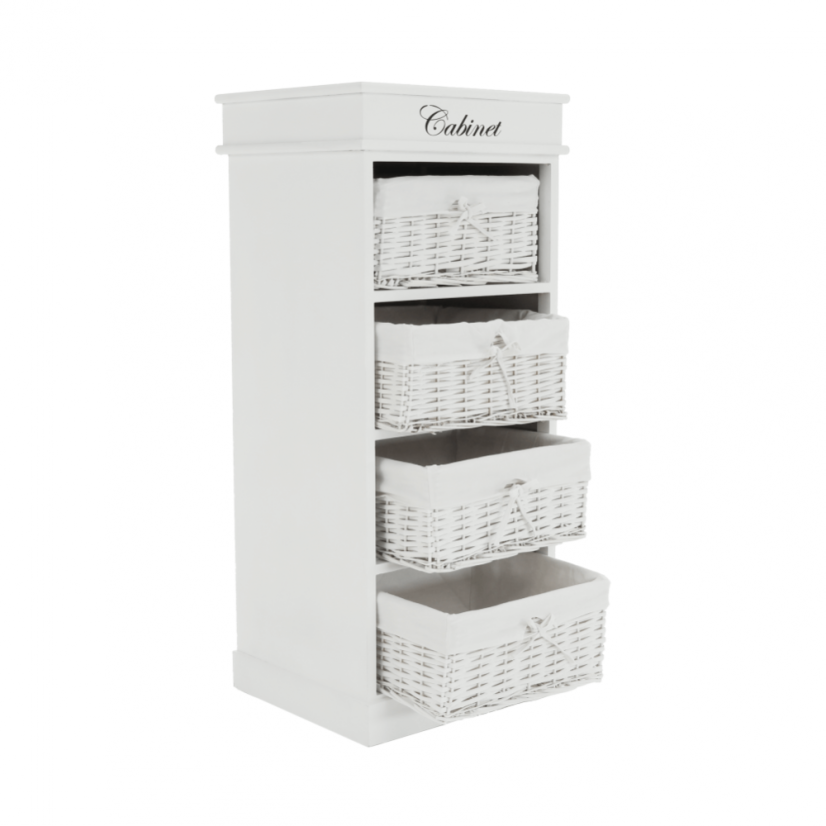 Kommode mit 4 Schubladen, weiß, BLANCO
