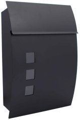 Briefkasten mit Fenster, 31x10x45cm, anthrazit, halbrund, XL-TOOLS