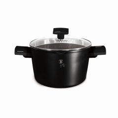 Cratiță cu capac, cu suprafață din titan și capac de 24 cm, din colecția Matte Black