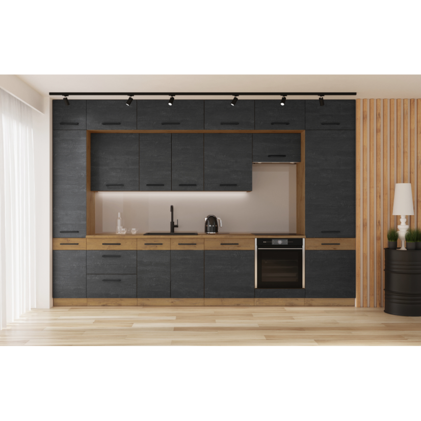 Oberschrank, Eiche Lancelot/Grau matt, VEGA 80 GU-36 1F