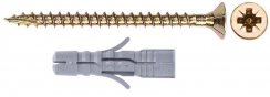 Șurub și diblu Strend Pro PACK ZH 5x45 / 8x40, PZ, Zn, pentru material dur, universal, pachet. 15 buc
