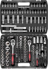 Komplet orodja Strend Pro, delavnica 172, glave, nastavki, raglja, v kovčku