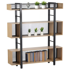 3 polcos polcállvány, tölgy/fekete, KILIS NEW TYP 4