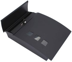 Briefkasten mit Fenster, 31x10x45cm, anthrazit, halbrund, XL-TOOLS