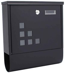 Briefkasten 31x9,5x34cm, quadratisch mit Fenster, XL-TOOLS
