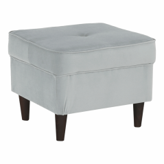 Moderner Hocker, hellgrau/walnuss, RUFINO 3 NEU