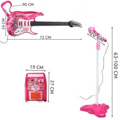 Gitarre + Mikrofon + Verstärker rosa 22407 (akce)