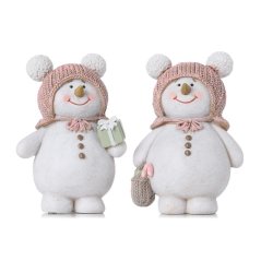 Figura snjegovića sa šeširom 8,5x5,5x13cm mješavina poliresina