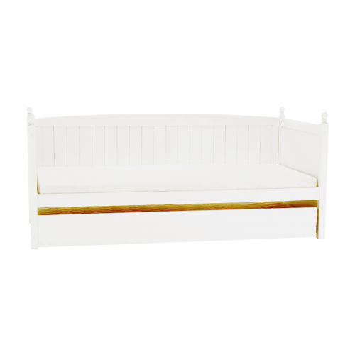 Łóżko z dostawką, drewno sosnowe, biały, 90x200, GLAMIS