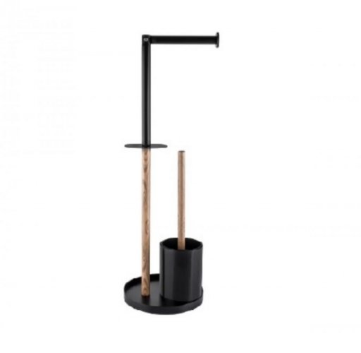 Držač/stalak kupaonski metal/drvo 64,7x19,5x18cm