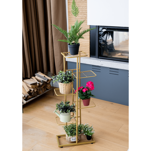 Metalni stalak za cvijeće, zlatni, BAMIR TIP 3