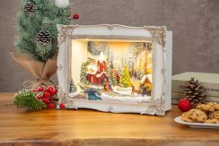 MagicHome karácsonyi dekoráció, karácsonyi kép, LED, 3D, 3xAA, belső, 28,5x8,2x21,2 cm