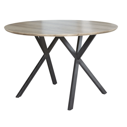 Blagovaonski stol, hrast sivi/crni, promjer 100 cm, AKTON