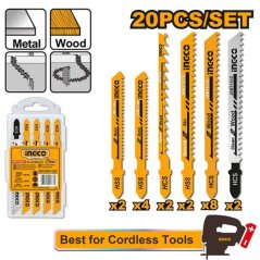 Pânză de ferăstrău MIX pentru lemn și metal INGCO, set de 20 buc pentru ferăstrău circular