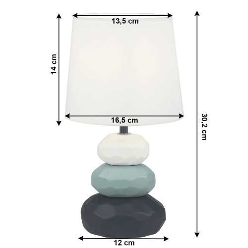 Asztali lámpa, fehér/kék/fekete, LENUS