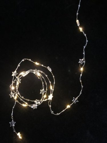 MagicHome Christmas Stardeco WW lánc, 20 mLED meleg fehér, 2xAA, IP20, belső, világítás, L-1,9 m