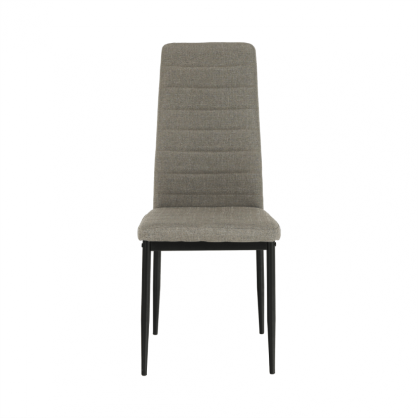 Stuhl, brauner Stoff/schwarzes Metall, COLETA NOVA