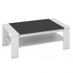 Konferenční stolek, bílá/černá, BAKER