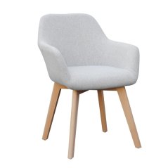 Design-Sessel, hellgrau/Buche, CLORIN NEU