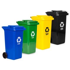 Set de 4 containere 4x120L albastru, verde, galben, negru
