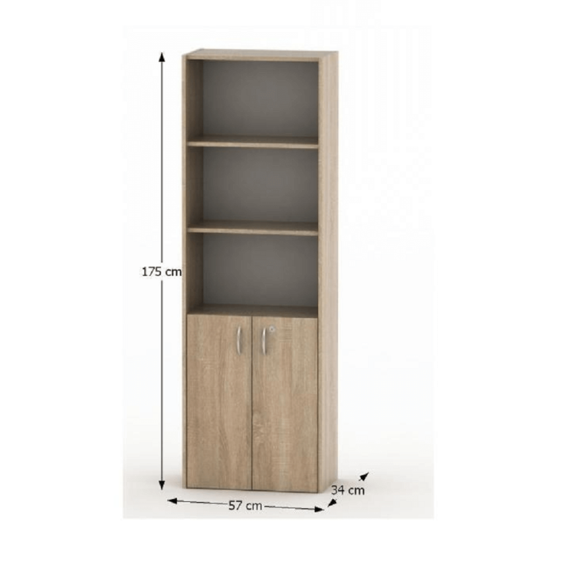 Büroschrank mit Schloss, Sonoma-Eiche, TEMPO ASSISTENT NEW 002 (akce)