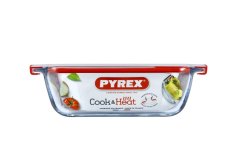 Cutie pentru alimente cu capac dreptunghiular, 23x15x7cm, 1,2L, sticlă transparentă PYREX